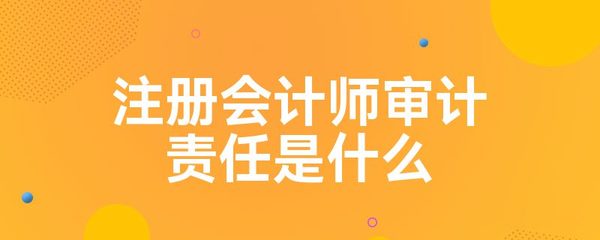 注冊會計師審計責任是什么