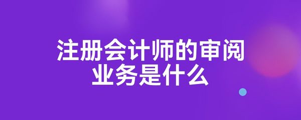 注冊會計師的審閱業務是什么